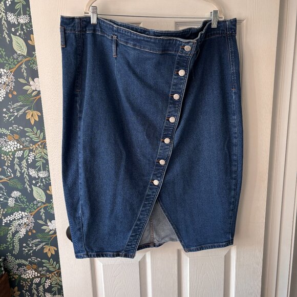 Addition Elle Asymmetrical Demin Skirt - Picture 2 of 6